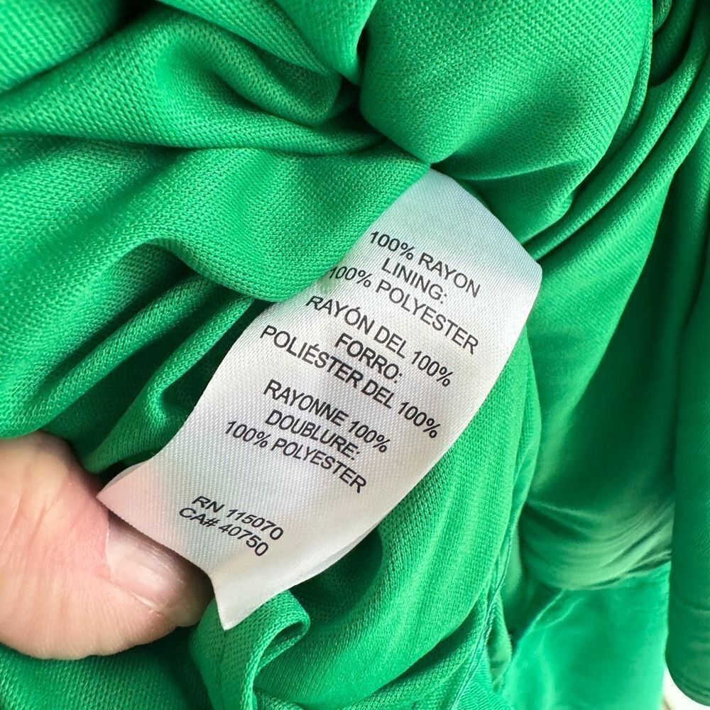 Nina Leonard Women’s Sleeveless Lace Trim Maxi Dress Bright Green Medium NWT - Picture 9 of 10